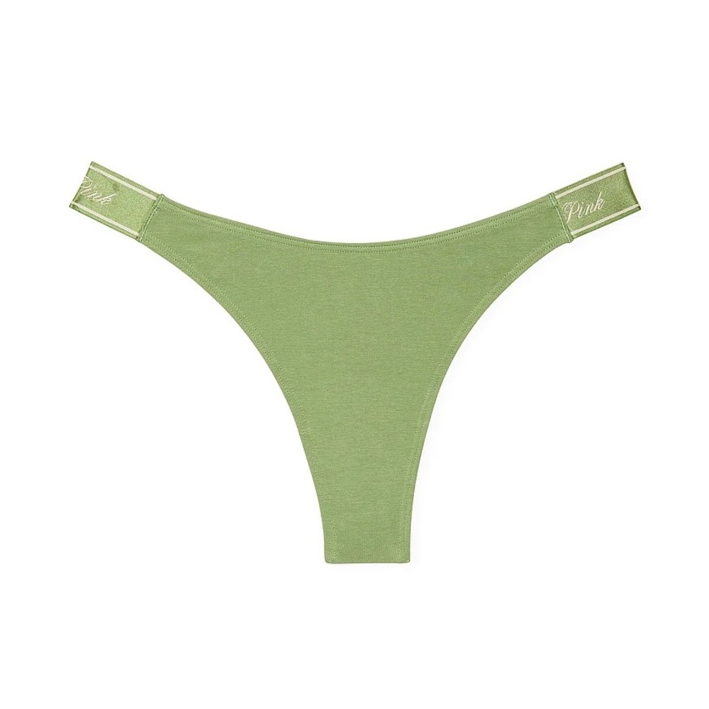 Victoria’s Secret PINK Logo Cotton High-Leg Thong Panty
